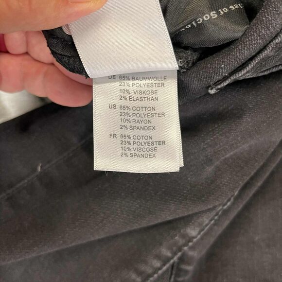 Articles of Society Jeans Women 24 Skinny Classic Black Stretch Denim Grunge Emo - Picture 6 of 12